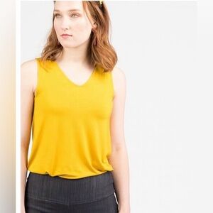 Agnes & Dora Essential Tank V-Neck ~ Sunflower NWT